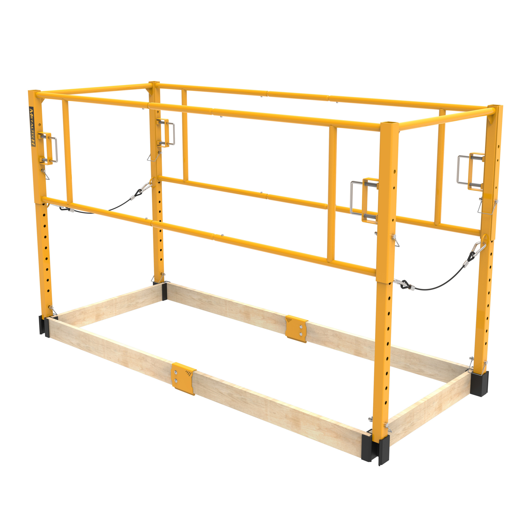 Metaltech Perry-Style Scaffold Guardrail System, 70in.W x 33 1/2in.D x 48 1/2in.H, Model# I-CISCPYGR